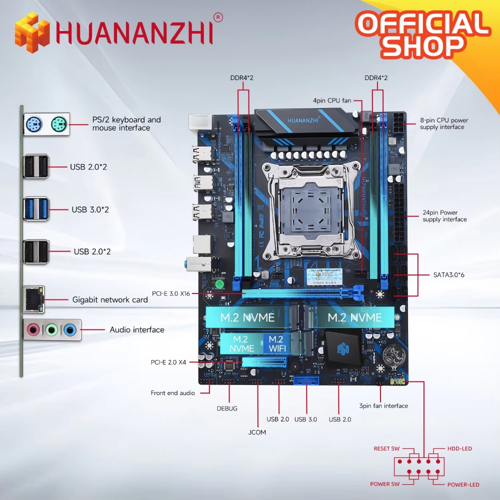 HUANANZHI X99 QD4 LGA 2011-3 X - E5 2696 V3 评论和价格