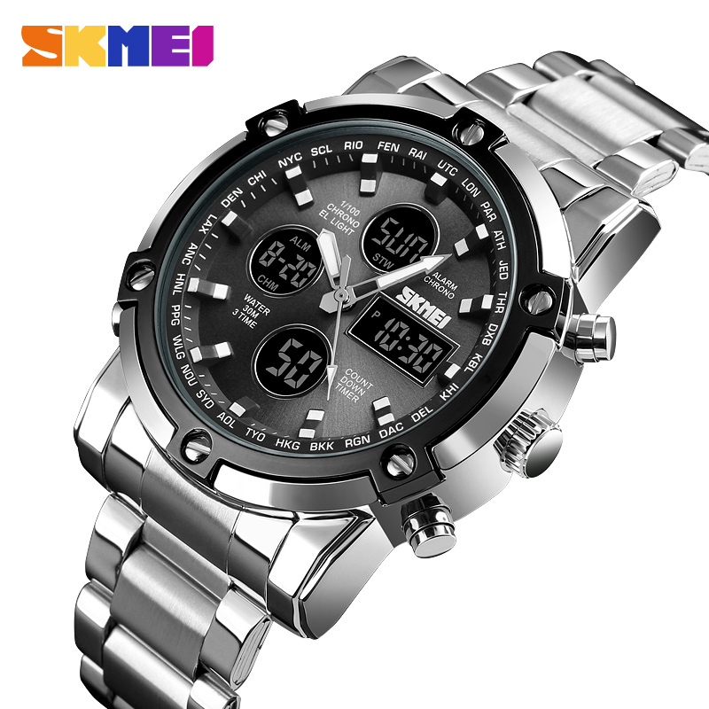 Skmei 1389  Men Three Time Qua - Gold 6138 评论和价格